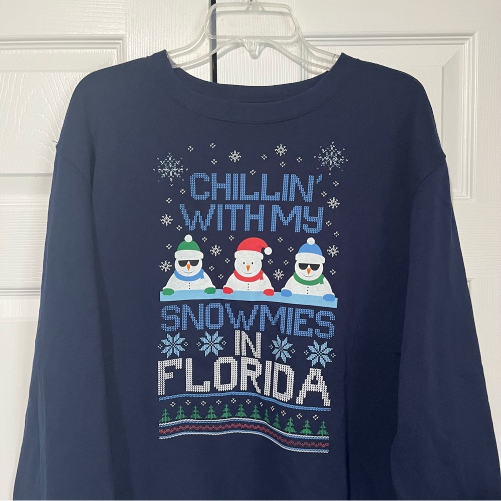 Home Free size XL men’s navy blue snowmen sweater - Picture 3 of 7